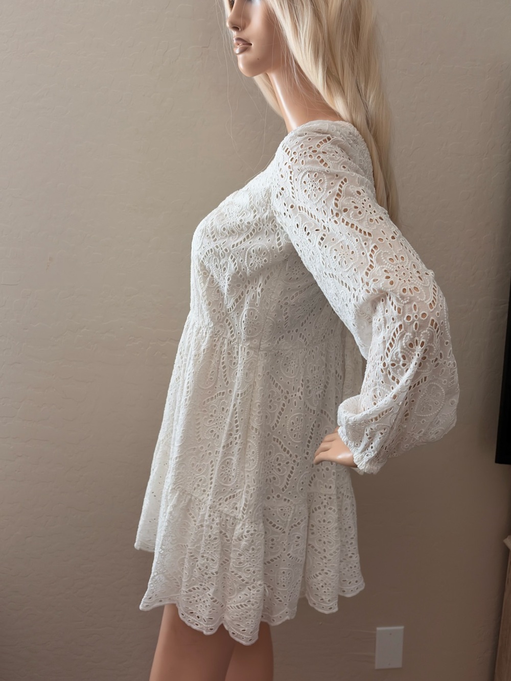Veronica Beard Calibra Broderie Anglaise Cotton Mini Dress White Sz 2 - Picture 6 of 17